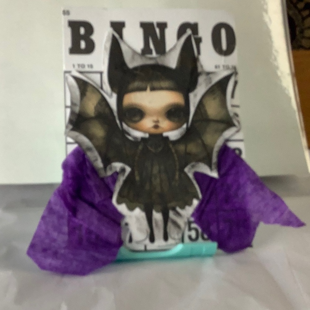 Gothic Bat Doll with Black and Purple Wings